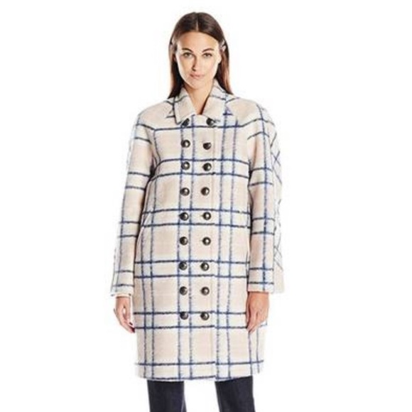 Rebecca Minkoff Santo Plaid Wool Blend Coat Size Small